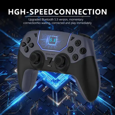 Kabelloser Gaming-Controller für PS5/PC/Steam Deck Hall-Effekt Marco Dual Vibration 6-Achsen-Motion Control Gamepad mit Lautsprecher