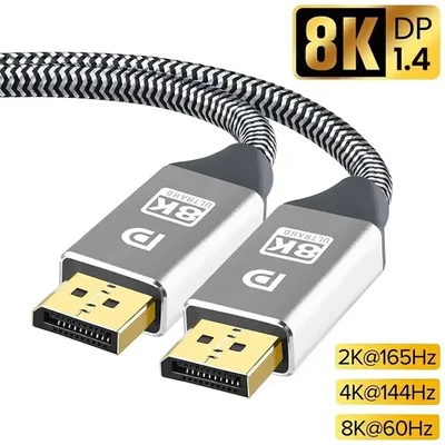 8K 60Hz DisplayPort 1.4 Kabel DP-zu-DP-Kabel 4K@144Hz 2K@240Hz HDR Video Display Port 1.4 Kabel FreeSync G-Sync Gaming Monitor