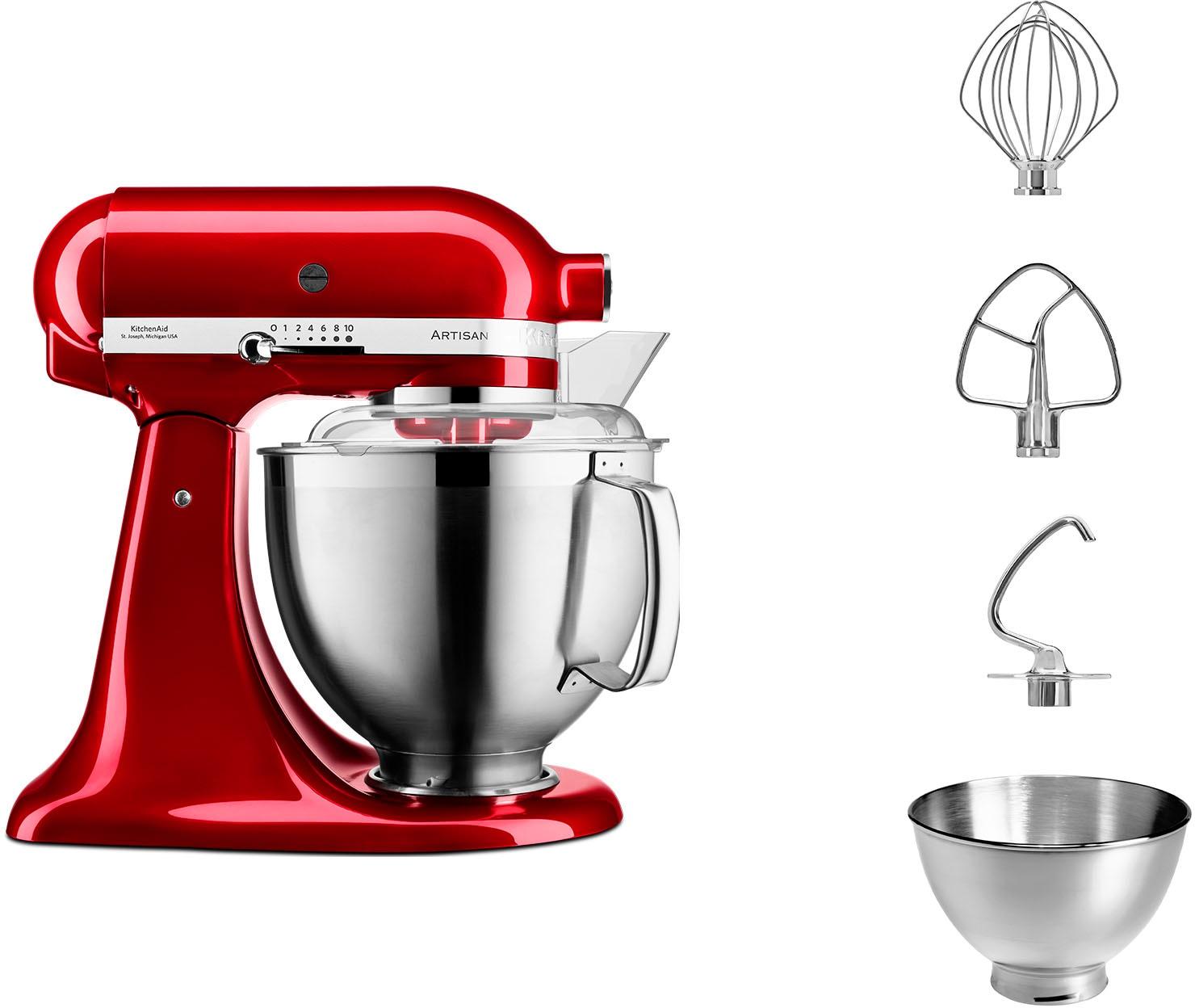 KITCHENAID Küchenmaschine "Artisan 5KSM185PSECA", rot (candy apple), B:24cm H:36cm T:37cm, Küchenmaschinen, Küchenmaschine