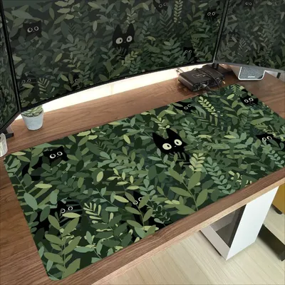 Katzen Schreibtisch Matte grün niedlichen Mauspad dunkle Wissenschaft ästhetische Gaming Deskmat Geschenk für Katze Druck Schreibtisch Gaming Mauspad