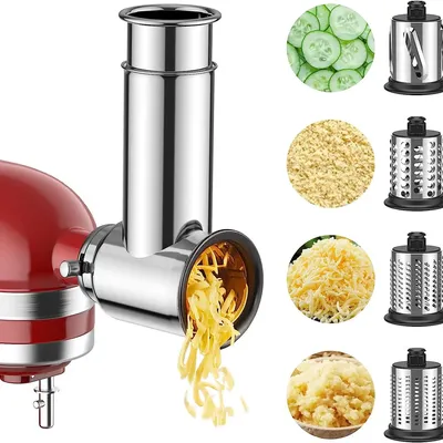 2024, neuer Hobel-/Schredder-Aufsatz für KitchenAid-Standmixer als Gemüsehacker-Zubehör – Salatbereiter, Küchenfleischwolf