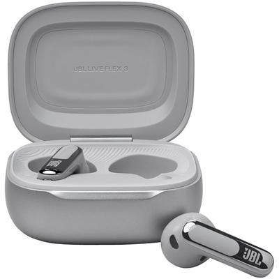 JBL wireless In-Ear-Kopfhörer "LIVE FLEX 3", silber, B:10cm H:6cm T:19cm, Kopfhörer, True Adaptive Noise Cancelling, IP54, Personi-Fi 3.0