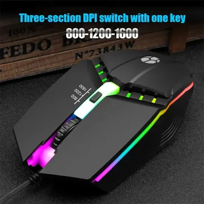 X3 USB Wired Coumpter Gaming Maus Bunte leuchtende ergonomische Gaming-Maus 4 Tasten 800–1600 DPI LED-Gamer-Mäuse für PC Laptop