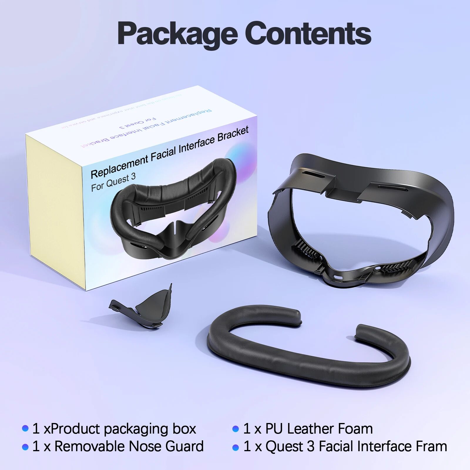 Other 2025, Gesichtsschnittstelle und Maskenpolster für Oculus Quest 3, schweißhemmendes PU-Schaumpolster – VR-Zubehör kompatibel mit Meta Quest 3