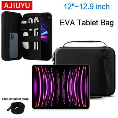 Stoßfeste Laptop-Tasche für iPad Pro 12.9, Samsung Tab S7 FE, S8 Plus 12.4, MateBook E, Surface Pro X 9, 8, 7, 6, 5, 4, 3 Tablet-Hülle