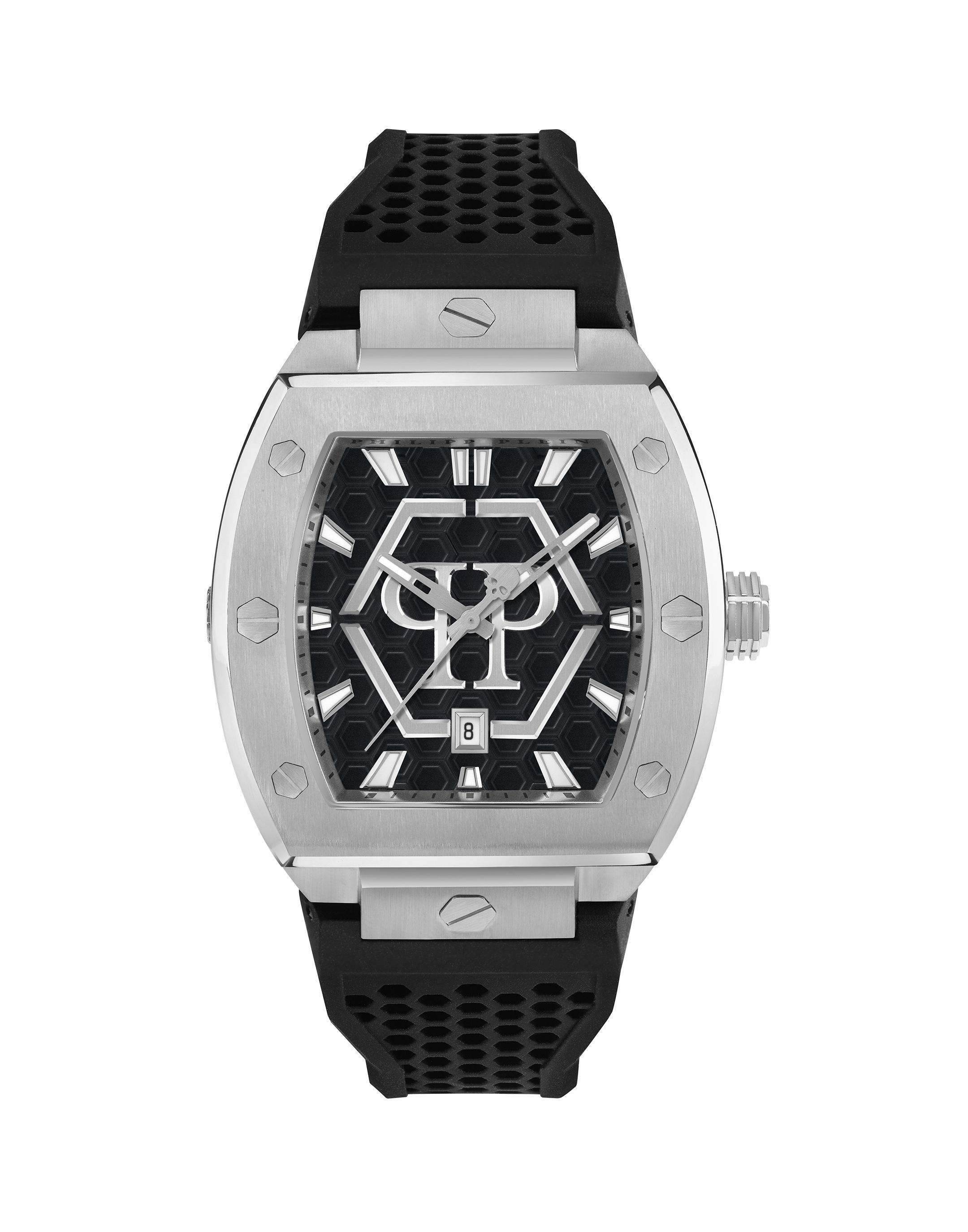 Luxusuhr PHILIPP PLEIN "Hexagon", 0270, schwarz, silber, Armbanduhren, Herren