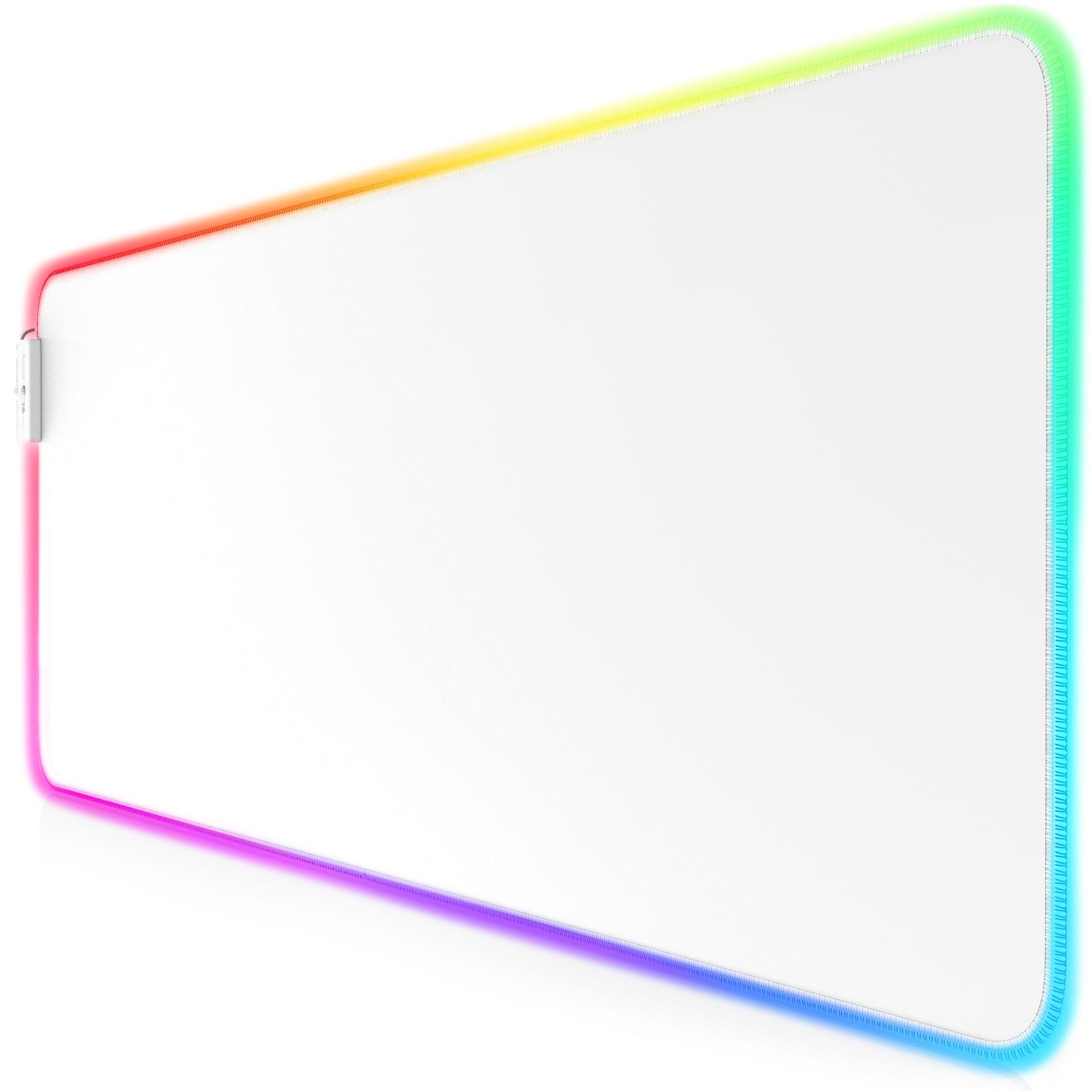 Titanwolf RGB Gaming Mauspad, Mousepad XL 800 x 300mm verbessert Präzision & Geschwindigkeit, weiß