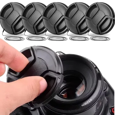 37/49/52/55/58/62/82mm Kamera-Objektivdeckel mit Trageband, kratzfeste, verlustsichere vordere Objektivschutzabdeckungen für Nikon Sony Kameras