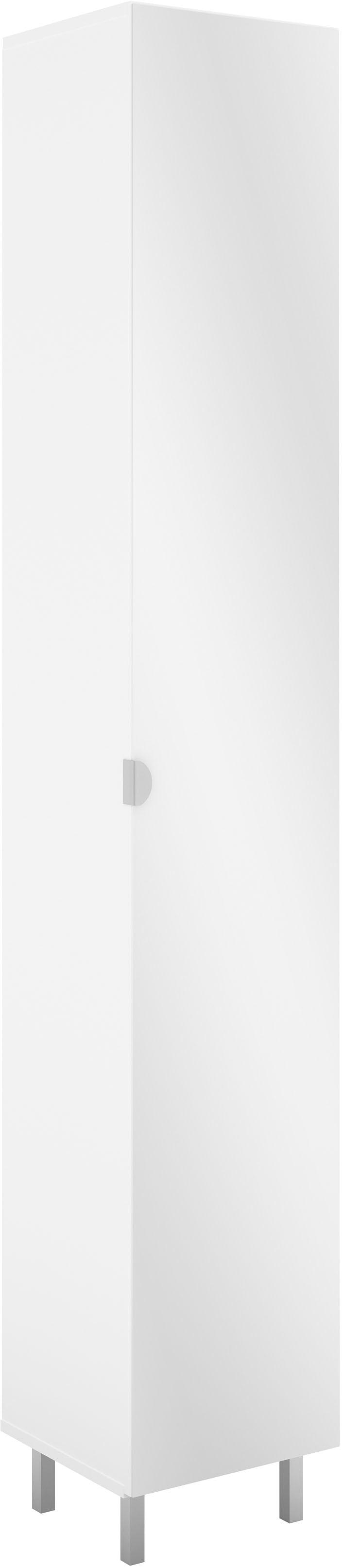Hochschrank FMD "Tarragona", weiß, B:33,5cm H:195,5cm T:31,5cm, Holzwerkstoff, Melamin, Schränke, Hochschrank, mit Spiegeltür