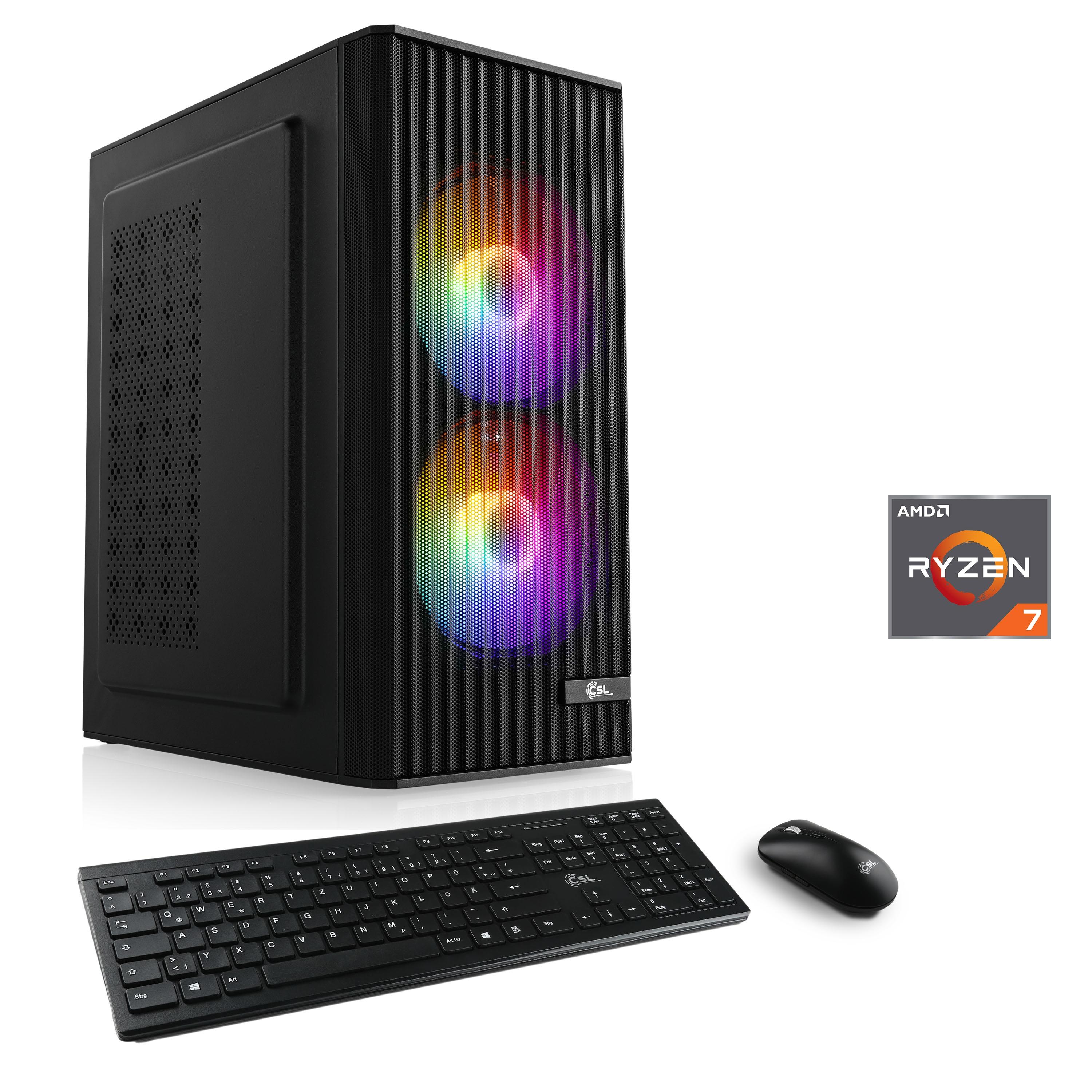 CSL PC "Spectrum V28122", schwarz, Microsoft Windows 11 Home (64 Bit), 16 GB RAM 1.000 GB SSD, Desktop-PCs, PC