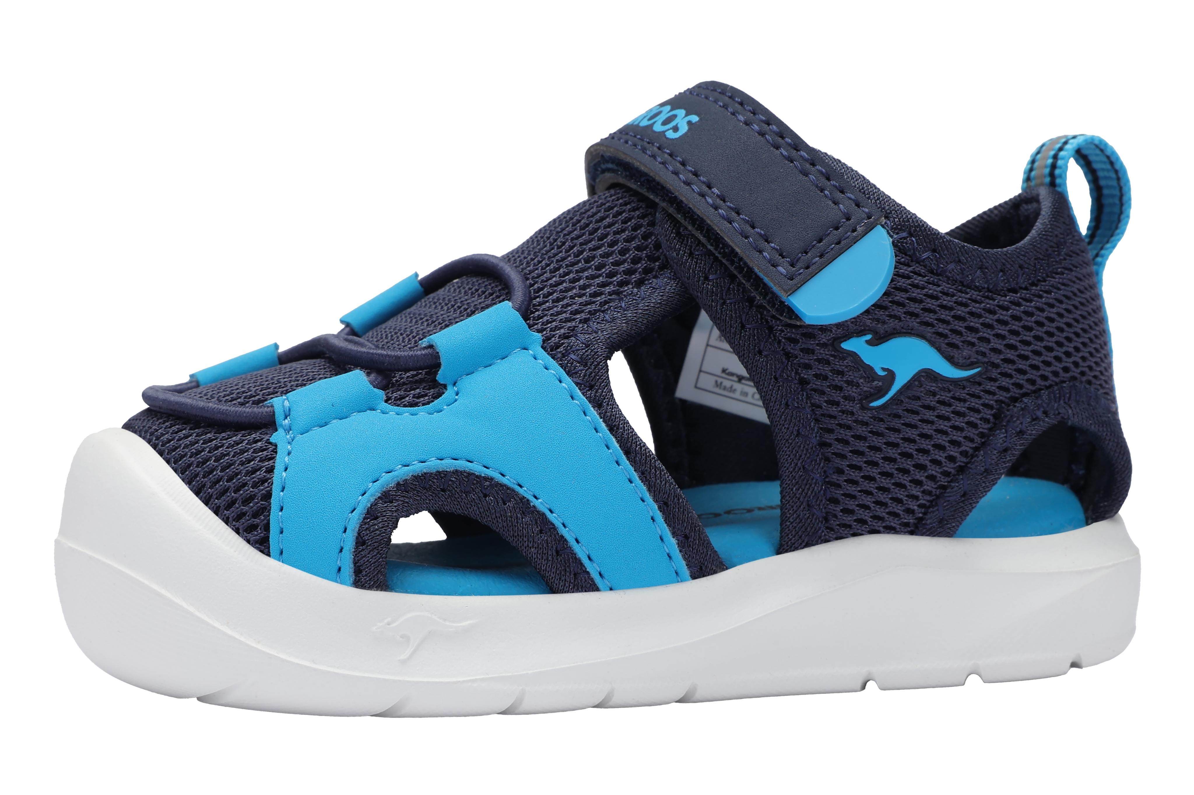 Sandale KANGAROOS "K-TOE AMARI EV", Mädchen, Gr. 30, dk navy, sky, Mesh, Synthetik, Schuhe Sandale