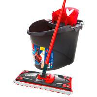 Wischer ULTRAMAX 2in1 Komplettset, Bodenwischer schwarz/rot