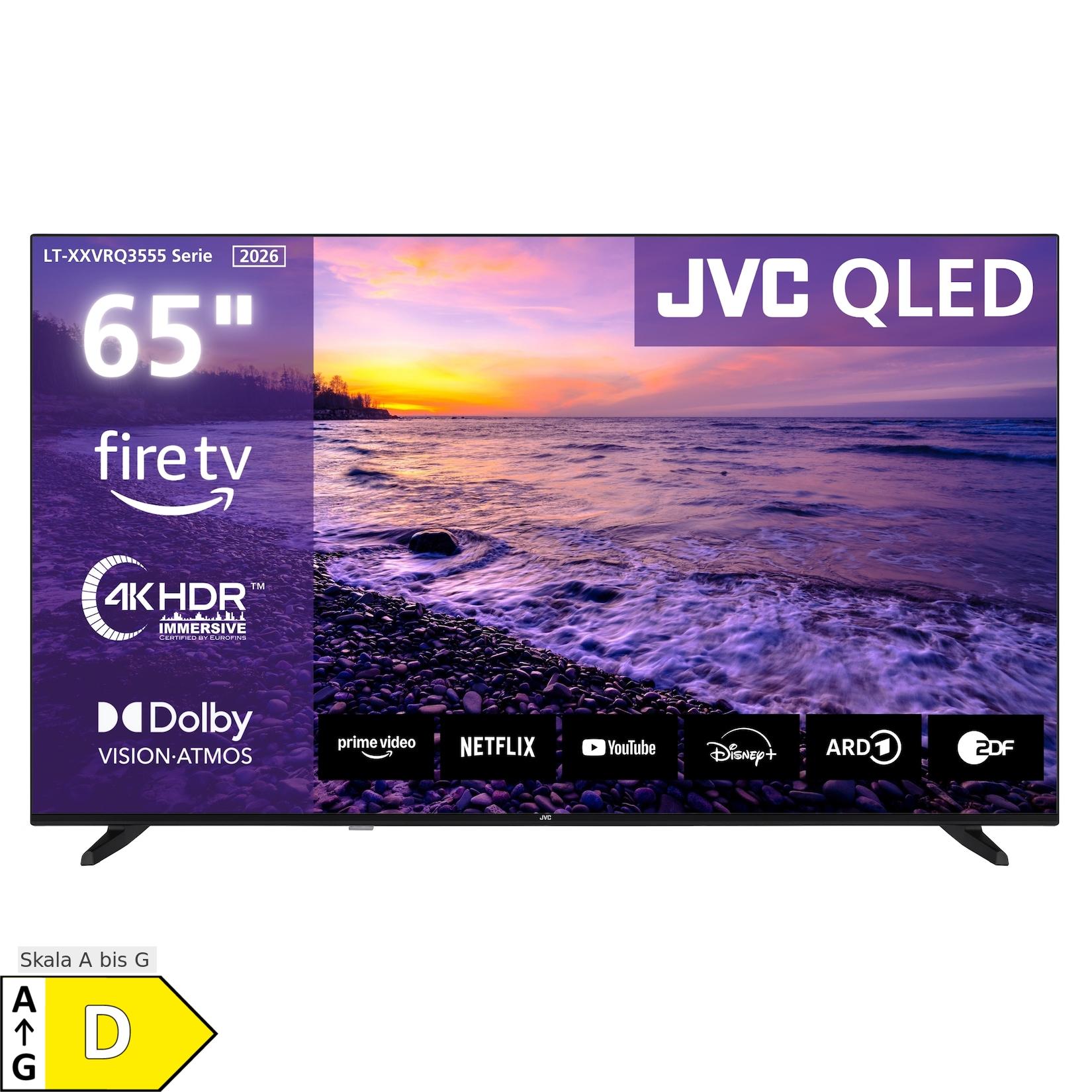 JVC LT-65VRQ3555 QLED Fernseher 65 Zoll Fire TV 4K UHD Smart TV HDR Dolby Vision Atmos, Alexa (2026)