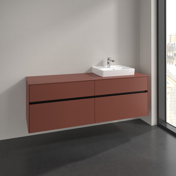 Villeroy und Boch Collaro Waschtischunterschrank C07900AH 160x54,8x50cm, Waschtisch rechts, wine red
