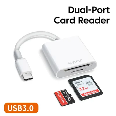 Elough 2-in-1-Kartenleser-Adapter OTG Multifunktions-Typ-C auf SD/TF-Speicherkartenleser für iPhone 15 16 Huawei Tablet PC Laptop