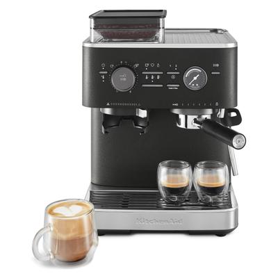 KITCHENAID Espressomaschine "5KES6551EBK", schwarz (matt, schwarz), B:33,5cm H:39,5cm T:28,11cm, Kaffeemaschinen, Siebträger mit Mühle, Espressomaschine, Topseller