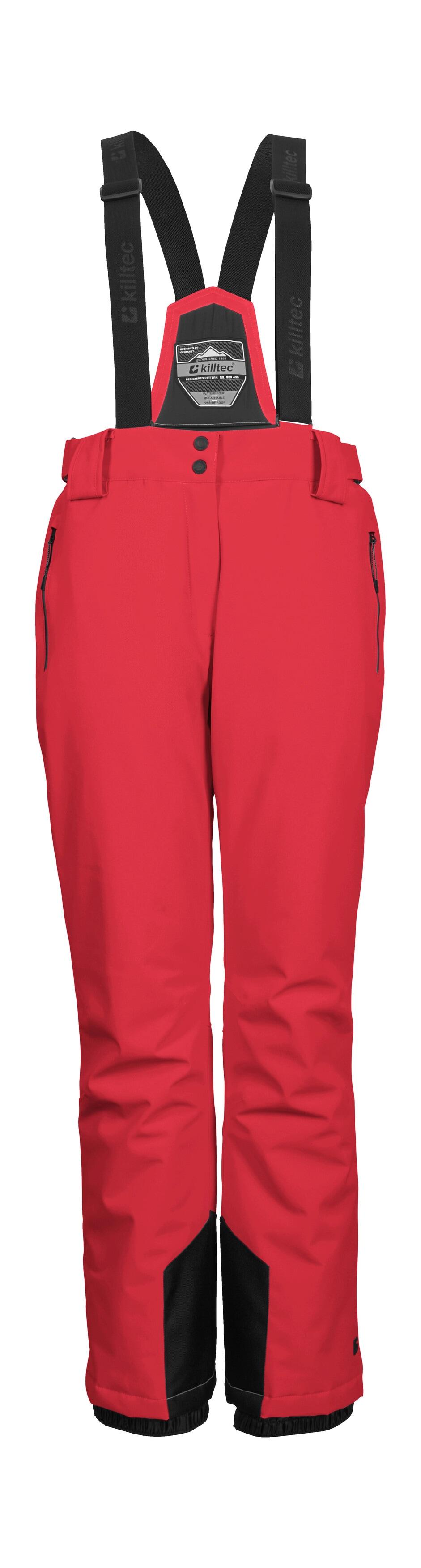 Skihose KILLTEC "KSW 249 WMN SKI PNTS", Damen, Gr. 46, Normalgrößen, rot, Obermaterial: 100% Polyester.Futter: 100% Polyester.Füllung: 100% Polyester, Hosen Skihose, Wasser- und winddicht, abnehmbare Träger, verstellbare Taille